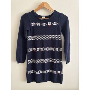 Gymboree Holiday Fair Isle Sweater Dress Bear Snowflake Girl 10 Winter Holiday